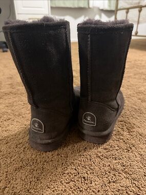 BearPaw Tall Shearling-Lined Boots in Dark Brown